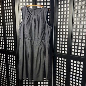 🖤 Talbots Polka Dot A-Line Dress 22W Navy and White Sleeveless Pockets Plus 🖤